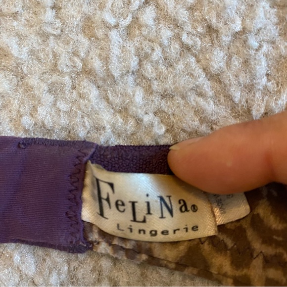 EUC Purple Cheetah Demi cup padded bra 32B by Felina Lingerie - Picture 5 of 6